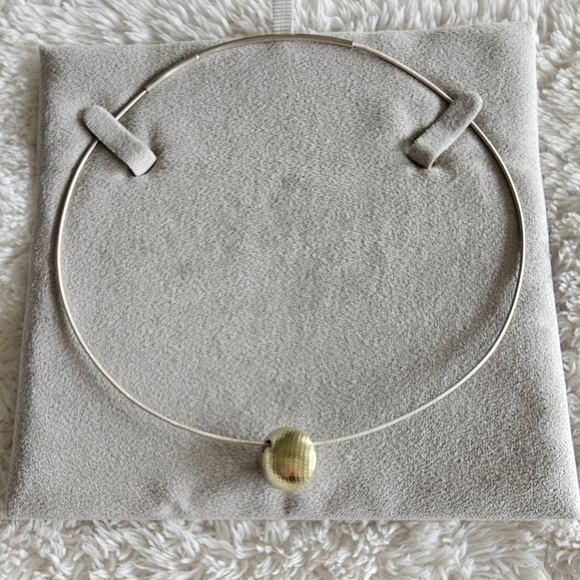 18K Yellow Gold and Sterling Silver Basket pattern McGurrin Studio Necklace - Picture 1 of 12